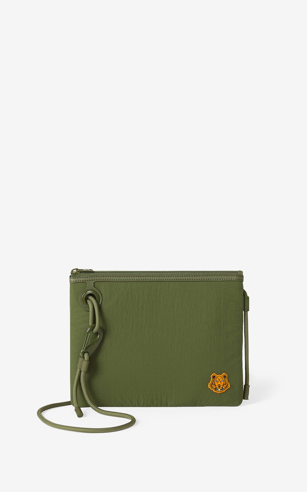 Clutch Kenzo Tiger Crest with strap Hombre Verde Oliva NTL816325